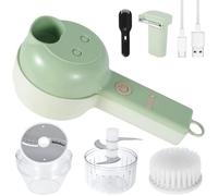 Électrique Sans Fil Mini Hachoir Électrique 4 en 1 Ensemble de Coupe-Légumes Électrique Portatif USB Rechargeable avec Brosse