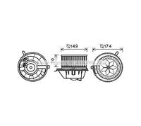 Ventilateur de chauffage VN8342 AVA QUALITY COOLING pour VW SEAT SKODA AUDI