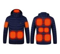 Électrique Veste Chauffante USB avec 11 Zones Chauffage Doudoune Manteau Chauffant Hommes Femmes Lavable pour Ski Pêche Randonnée Plein Air Blouson Chauffante Rechargeable