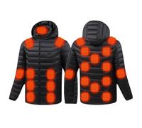 Électrique Veste Chauffante USB Doudoune Manteau Chauffant Unisex Lavable avec 25 Zones Chauffage pour Ski Pêche Randonnée Plein Air Blouson Chauffante Rechargeable Imperméable Manches Longues