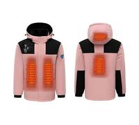 Électrique Veste Chauffante USB Hommes Femmes Doudoune Chauffant Lavable avec 4 Zones Chauffage Manteau Chauffage intelligent chauffé pour Ski Pêche Randonnée Imperméable Plein Air