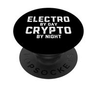Electro DJ by Day Crypto Night Blockchain Music NFT ETH EDM PopSockets PopGrip Adhésif