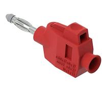 Electro PJP Fiche banane 1064-PRO-CD1-R - Diamètre de la tige droite : 4 mm - Rouge - 1 pièce.