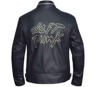 Electro Punk Draft Funky Lucky Duo Biker Style Outerwear pour les amateurs de musique et de mode Veste en cuir, Noir - Cuir synthétique., XL