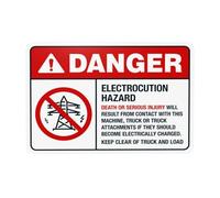 Electrocution Hazard Keep Clear Of Truck And Load Panneau d'avertissement en métal pour la maison, les affaires, l'extérieur, l'intérieur, les murs de rue, décoration personnalisée 30,5 x 20,3 cm