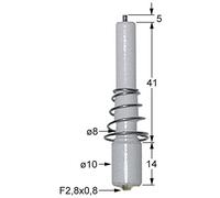 Électrode d'allumage connecteur cosses 2,8/0,8 mm Convient pour bertos Corps länge1 41 mm L1 5 mm corps länge2 14 mm Ø 8 mm