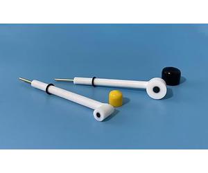 Électrode de carbone vitreux en forme de L for applications électrochimiques - chimiquement modifiée, compatible avec les tiges en PTFE(Core 3mm - Rod 6x80mm)