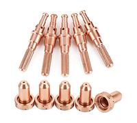 Électrode de torche à plasma 5 pièces et embouts de buse 5 pièces en cuivre | Coupez efficacement le métal avec cet ensemble de consommables de 10 pièces pour torches plasma SL60 100, doté d'un matériau