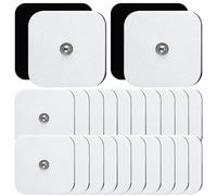 Électrodes | DUPELEC 12Pcs 5x5 cm Électrodes pour Tens | Compatibles avec Électrostimulateur TENS et EMS avec Connecteur à Bouton 3,5 mm | Réutilisables et Auto-adhésifs (12)