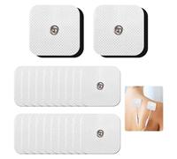Electrodes pour Electrostimulateur, 12 pièces 5x5 cm Electrodes pour Compex, Electrode, Compatibles avec Électrostimulateur TENS et EMS avec Connecteur à Bouton 3,5 mm, Réutilisables et Auto-adhésifs
