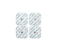 Électrodes TENS 5x5 cm auto-adhésives avec connexion bouton pression 3,5 mm - Lot de 4 pads de remplacement réutilisables - Compatibles avec appareils TENS/EMS Beurer, Sanitas, Boots, Kinetik