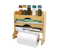 Electrohogar Sopaline | Support Mural en Bois | Facile à Utiliser | Distributeur de Papier Aluminium et Film Alimentaire | Multifonctionnel | Porte-Rouleaux Distributeur Mural pour Cuisine et Épices