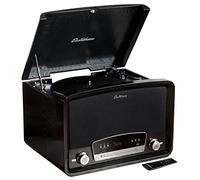 Electrohome Kingston Système stéréo Vintage 7-en-1 Platine Vinyle 3 Vitesses, Bluetooth, Radio AM/FM, CD, USB/MP3, entrée auxiliaire, Sorties RCA/Casque (RR75B)