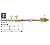 Electrolux 290172 Thermocouple Longueur 850 mm Douille à fermeture rapide Ø 6,5 mm M9 x 1