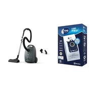 Electrolux Clean 500 Aspirateur avec Sac Puissant EB51C1OG, Compact, léger, éco Responsible, Vert océan + Sacs Aspirateur S-Bag Long Performance, Boite de 4 Sacs, 3,5 litres