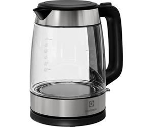 Electrolux Create 4 Bouilloire E4GK1-4GB - Design élégant en verre et acier inoxydable - Chauffage rapide - Base rotative à 360° - Pichet sans fil - Filtre anti-calcaire - 2200 W - 1,7 l - Noir granit