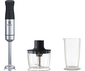 Electrolux Create 5 Mélangeur par immersion E5HB1-6SS avec fouet, gobelet et mini hachoir à plusieurs vitesses, fonction turbo, poignée confortable, 800 W, acier inoxydable