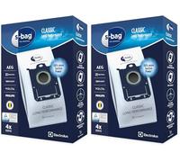 Electrolux E201S Sacs Aspirateur S-Bag Long Performance, Boite de 4 Sacs, 3,5 litres, Powerflow, Système de Fermeture Automatique hygiénique, Convient à de Nombreux Types d'aspirateurs (Lot de 2)