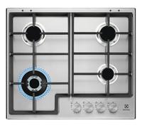 ELECTROLUX EGS64362X Table De Cuisson À Gaz Inox 60CM 4 Foyers Triple Couronne