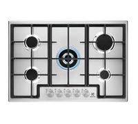 Electrolux EGS75362X Plaque de cuisson à gaz 75 cm 5 feux acier inoxydable | 75 cm, 5 brûleurs, acier inoxydable, grilles en fonte