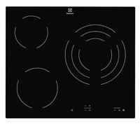 Electrolux EHF6232IOK Plaque vitrocéramique, 60 cm, 3 zones de cuisson, contrôle tactile indépendant, verrouillage de sécurité, indicateurs de chaleur, série 300, noir
