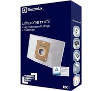 Electrolux ES01 Sacs d'Aspirateur Synthétiques pour UltraOne Mini, Pack de 4 Sacs + 1 Filtre Moteur, Haute Capacité de Remplissage, Filtration Optimale, Durée de Vie Prolongée, Couleur Blanche