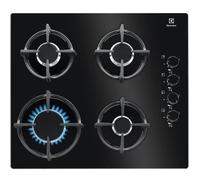 ELECTROLUX KGG6407K Plaque de cuisson gaz - 4 foyers - L 59 x P 51 cm - 7800 W - Revêtement verre - Noir