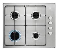 Electrolux KGS6404SX Table de Cuisson 60CM Inox 4 Feux Fonte Commandes Latéraux