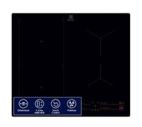 Electrolux LIL63443 Plateau de cuisson à induction Bridge 60 cm, 4 zones de cuisson, fonction pont, noir