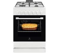 Electrolux Cuisinière gaz LKK620010W 4 foyers 60x60 Multifonction blanc 57 L