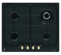 Electrolux Rex - Table de cuisson à gaz PN 640 RUV Finition noire en fonte de 60 cm