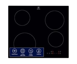 Electrolux Série 300 Plateau de cuisson à induction 4 feux à encastrer, EIB60424CK, commandes SliderTouch, 60 cm, 590 x 520 mm, noir