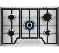 ELECTROLUX KGS7536SX - Table de cuisson gaz encastrable - 5 foyers - L 75 x P52cm - Inox - Grilles en fonte