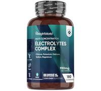 Electrolyte Complex 6 Mois d’Approvisionnement, sans Additifs Artificiels, sans Sucre ni Saveur, Electrolytes en Comprimés, Sodium, Calcium, Magnésium, Potassium, Chlorure, 180 Comprimés 930 mg