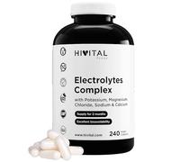 Electrolytes Complex. 240 gélules végétaliennes pour 2 mois de traitement. Avec les sels Minéraux: Potassium, Magnésium, Chlorure, Sodium et Calcium. Dosage optimal. Fabriqué en Europe par HIVITAL