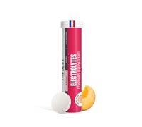 Électrolytes Effervescents Pêche - Magnésium, Calcium, Potassium, Zinc - Hydratation, Énergie & Performance - Vitamine C & Complexe B - Sans Sucre - Anti-Crampes - Sport Endurance - 20 Comprimés