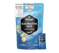 Électrolytes en Poudre Haute Dose 2290mg 25 Sachets avec Magnésium Potassium Calcium + 8 Vitamines B Goût Citron Naturel Végan Pour Sport et Régime Cétogène