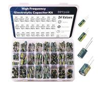 Electrolytic Capacitor Kit Assortment 10v 16v 25v 35v 50v 400v 10uf 100uf 470uf 1000uf AUOQKQUT(24values-391pcs)