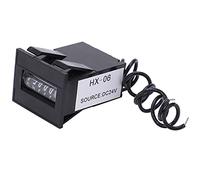 Electromagnetic Counter 6 Digits Electronic Industrial Totalizer No Clear Function HX06 ABS Material Counting Range 0999999 for Oil Chemical Textile Machinery Mining (24V)