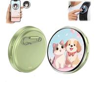 Electronic Badge Digital Display Pin, Smart e-Badge for Backpacks Cool Button Display Photo Name Tag, Digital Badges Pin for Anime/Star/Idol/Football Fans (Green)