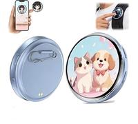 Electronic Badge Digital Display Pin, Smart e-Badge for Backpacks Cool Button Display Photo Name Tag, Digital Badges Pin for Anime/Star/Idol/Football Fans (Blue)