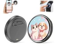 Electronic Badge Digital Display Pin, Smart e-Badge for Backpacks Cool Button Display Photo Name Tag, Digital Badges Pin for Anime/Star/Idol/Football Fans (Black)