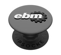 Electronic Body Music (EBM) Inscription Grise avec Roue dentée PopSockets PopGrip Adhésif