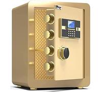 Electronic Code Lock Safe Fireproof and Anti-Theft Storage Box Home Office Security Filing Cabinet with Alarm Device,Gold-36x32x40cm
