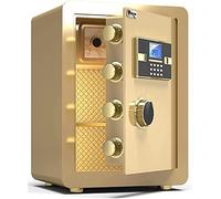 Electronic Code Lock Safe Fireproof and Anti-Theft Storage Box Home Office Security Filing Cabinet with Alarm Device,Gold-38x32x45cm