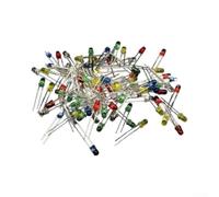Electronic Component Kit Resistors LEDs Capacitors | 100 LED diodes included, 5mm and 3mm sizes, white red green yellow blue colors