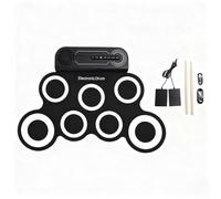 Electronic Drum Set 7 Pads Roll Up Drum with Pedals Drumsticks Rechargeable | Roll Up Drum Set With Built In Speaker 7 Pad Electronic Rechargeable Practice Kit With Pedals And Sticks For Practice