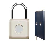 Electronic Fingerprint Padlock - Stainless Steel 3,3 x 1,1 x 5,9 cm | Keyless Thumbprint, USB Rechargeable Mini Security Locker Lock For Gym, Luggage, Suitcase And Cabinet Use