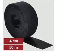 Electronic Garage EG25CA119 Bande auto-agrippante pour grouper partie velours et partie agrippante (L x l) 50 m x 4 cm noir 50 m