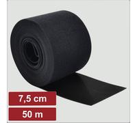 Electronic Garage EG25CA121 Bande auto-agrippante pour grouper partie velours et partie agrippante (L x l) 50 m x 7.5 cm noir 50 m